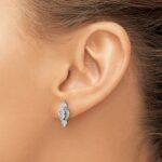 14k White Gold 1/4 carat Diamond Fancy Twist Post Earrings - Image 3