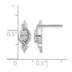 14k White Gold 1/4 carat Diamond Fancy Twist Post Earrings - Image 4