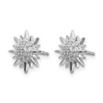 14k White Gold Diamond Fancy Sun/Star Earrings - Image 2