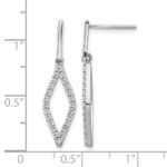 14k White Gold 1/2 carat Lab Grown Diamond VS/SI+ G+ Complete Fashion Dangle Post Earrings - Image 2