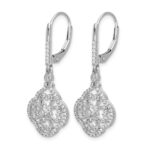 14k White Gold 1/2 carat Lab Grown Diamond VS/SI+ G+ Complete Fashion Leverback Earrings - Image 2