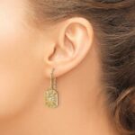 14k 1/5 carat Diamond Vintage-style Dangle Shepherd Hook Earrings - Image 3