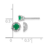 14k White Gold Diamond Halo Jackets and 4mm Emerald Stud Earrings - Image 4
