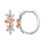 14k Rose and White Gold Diamond Earrings