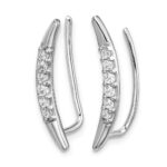 14k White Gold 1/5 carat Lab Grown Diamond VS/SI+ G+ Complete Ear Climber - Image 2