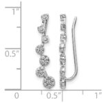 14k White Gold 1/2 carat Diamond Graduated Ear Climber Earrings - Image 4