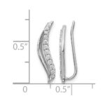14k White Gold 1/4 carat Diamond Wave Ear Climber Earrings - Image 4