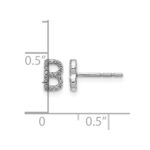 14k White Gold Diamond Initial B Post Earrings - Image 4