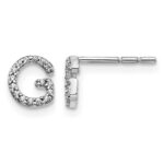 14k White Gold Diamond Initial G Post Earrings