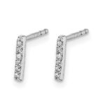14k White Gold Diamond Initial I Post Earrings - Image 2