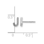 14k White Gold Diamond Initial J Post Earrings - Image 4