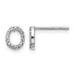 14k White Gold Diamond Initial O Post Earrings