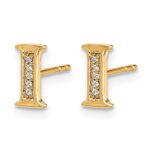 14k Diamond Initial I Post Earrings - Image 2