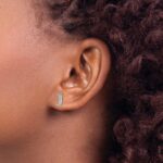 14k White Gold Diamond Initial J Post Earrings - Image 3