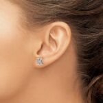 14k White Gold Diamond Initial K Post Earrings - Image 3
