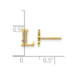 14k Diamond Initial L Post Earrings - Image 4
