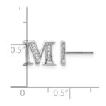 14k White Gold Diamond Initial M Post Earrings - Image 4