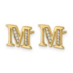 14k Diamond Initial M Post Earrings - Image 2