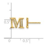 14k Diamond Initial M Post Earrings - Image 4