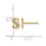14k Diamond Initial S Post Earrings - Image 4
