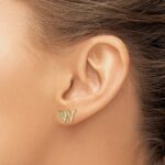 14k Diamond Initial W Post Earrings - Image 3