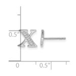 14k White Gold Diamond Initial X Post Earrings - Image 4