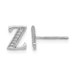 14k White Gold Diamond Initial Z Post Earrings