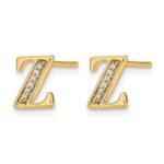 14k Diamond Initial Z Post Earrings - Image 2