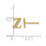 14k Diamond Initial Z Post Earrings - Image 4