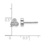 14k White Gold 1/4 carat Diamond 3-stone Bezel Post Earrings - Image 4
