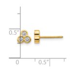 14k 1/4 carat Diamond 3-stone Bezel Earrings - Image 4