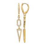 14k 1/2 carat Diamond Triangle Dangle Leverback Earrings