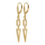 14k 1/2 carat Diamond Triangle Dangle Leverback Earrings - Image 2