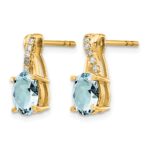 10k Aquamarine and Diamond Earrings - Image 2