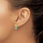 10k Blue Topaz and Diamond Earrings - Image 3