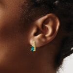 10k Created Alexandrite and Diamond Earrings - Image 3