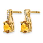 10k Citrine and Diamond Earrings - Image 2