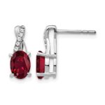 10k White Gold Ruby and Diamond Earrings