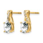 10k White Topaz and Diamond Earrings - Image 2