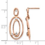 14k Rose Gold 1/5 carat Diamond Oval Dangle Post Earrings - Image 4