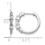 14k White Gold Diamond Hinged Hoop Earrings - Image 4