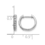 14k White Gold Diamond Hinged Hoop Earrings - Image 4