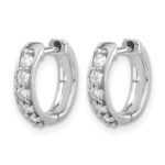 14k White Gold 1/3 carat Lab Grown Diamond VS/SI+ G+ Complete Hinged Hoop Earrings - Image 2