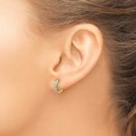 14k Diamond Hinged Hoop Earrings - Image 3