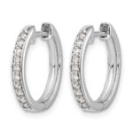 14k White Gold 1/4 carat Lab Grown Diamond VS/SI+ G+ Complete Hinged Hoop Earrings - Image 2
