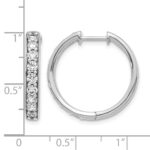 10k White Gold Diamond Hinged Hoop Earrings - Image 4