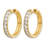 10k Diamond Hinged Hoop Earrings - Image 2