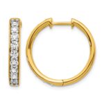 14k Diamond Hinged Hoop Earrings