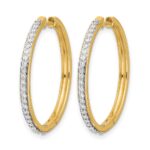 14k Diamond Hinged Hoop Earrings - Image 2