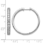 14k White Gold Diamond Hinged Hoop Earrings - Image 4